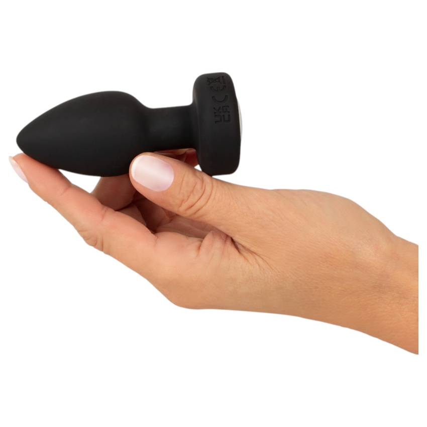 ANOS - világító, vibrációs anál plug (fekete) - Image 5