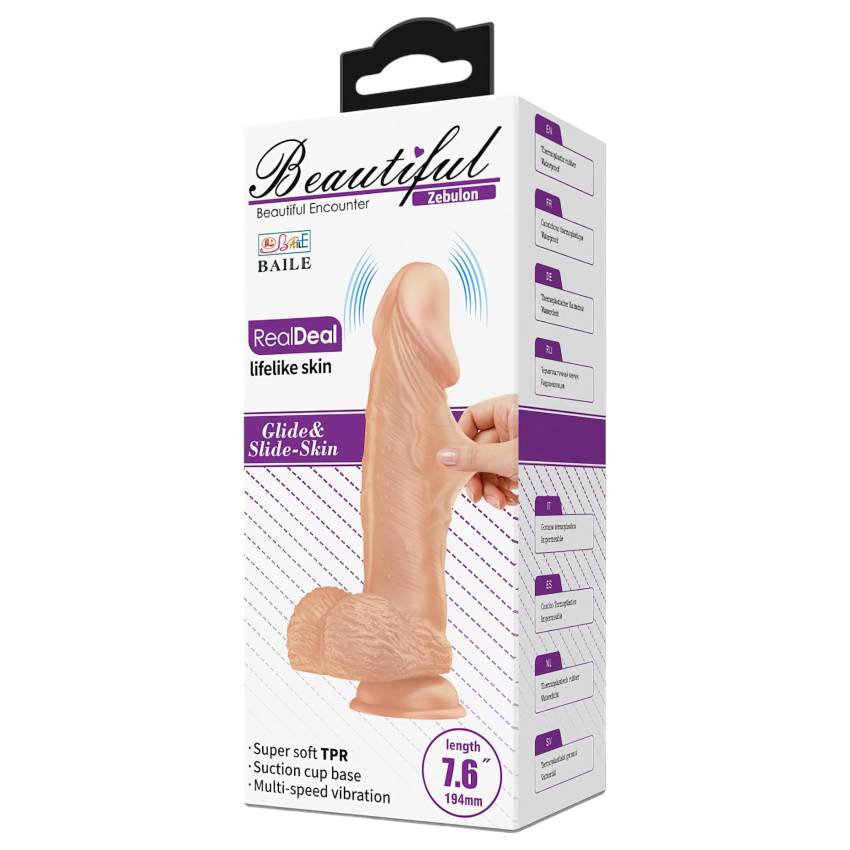 Baile Zebulon - élethű, herés vibrátor - 19cm (natúr) - Image 2