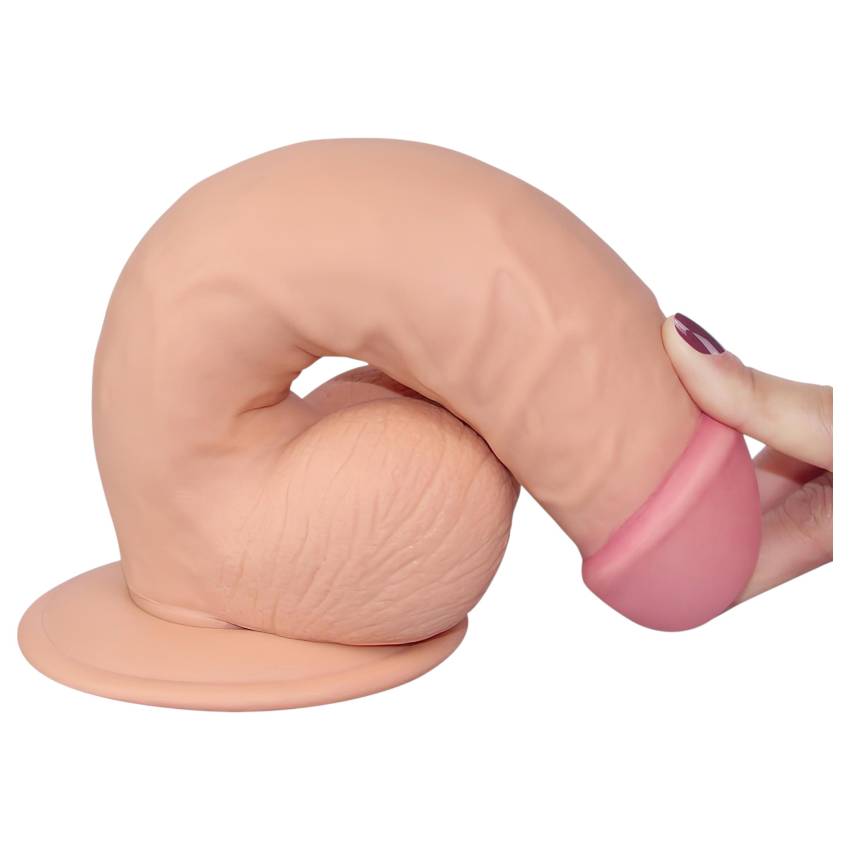 Lovetoy Ultra Soft - rugalmas, élethű dildó - 21,5cm (natúr) - Image 3