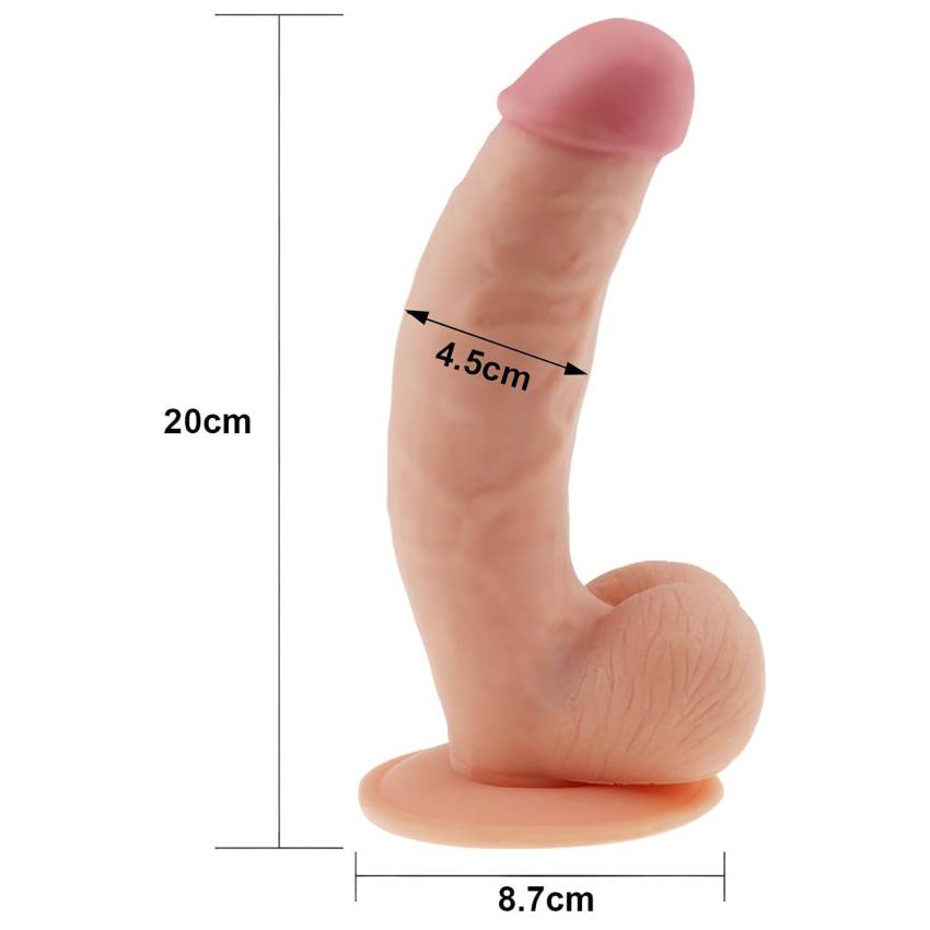 Lovetoy Ultra Soft - rugalmas, élethű dildó - 21,5cm (natúr) - Image 4