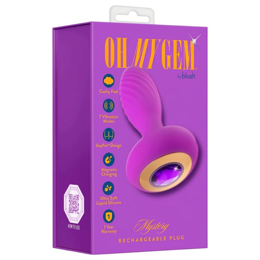 Oh My Gem - vibrációs anál plug kővel (lila) - Image 2