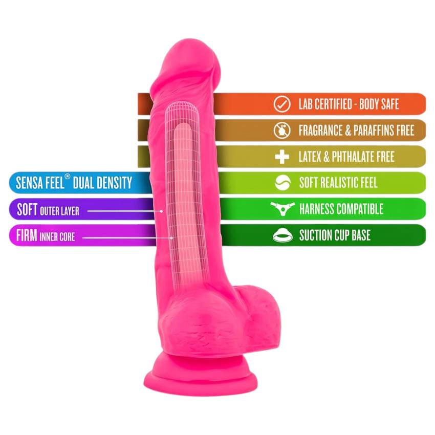Blush Neo - tapadókorongos dildó - 19cm (pink) - Image 5