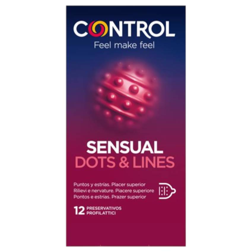 Control - bordázott, pontozott óvszer (12db) - Image 3
