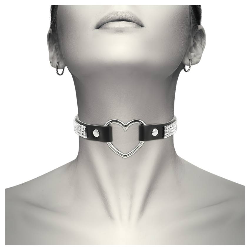 Coquette - strasszos choker szív medállal (fekete) - Image 6