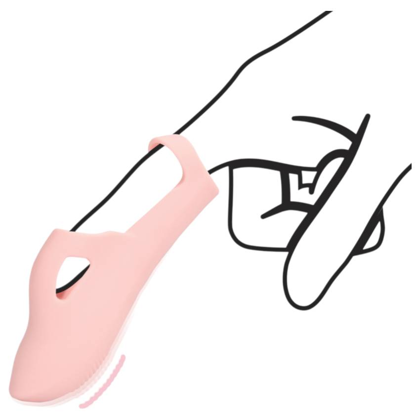 Loveline - bordázott ujjvibrátor (pink)