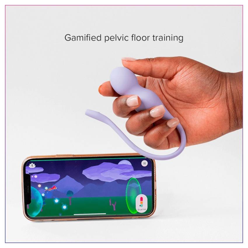 Perifit Care+ - interaktív kegel, vibrációs gésagolyó (lila) - Image 6