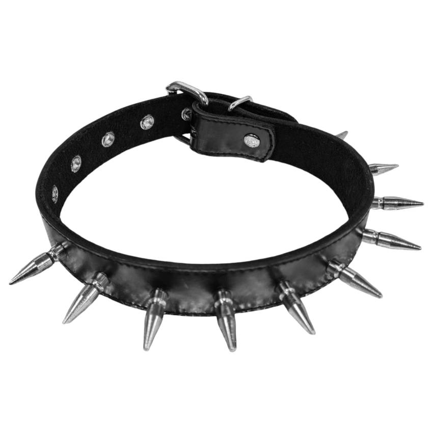 Rouge - valódi bőr, szegecses nyakörv (fekete) - Image 4