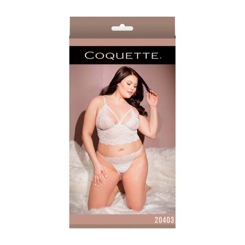Coquette - csipkés fehérnemű szett - fehér (XL-3XL) - Image 2