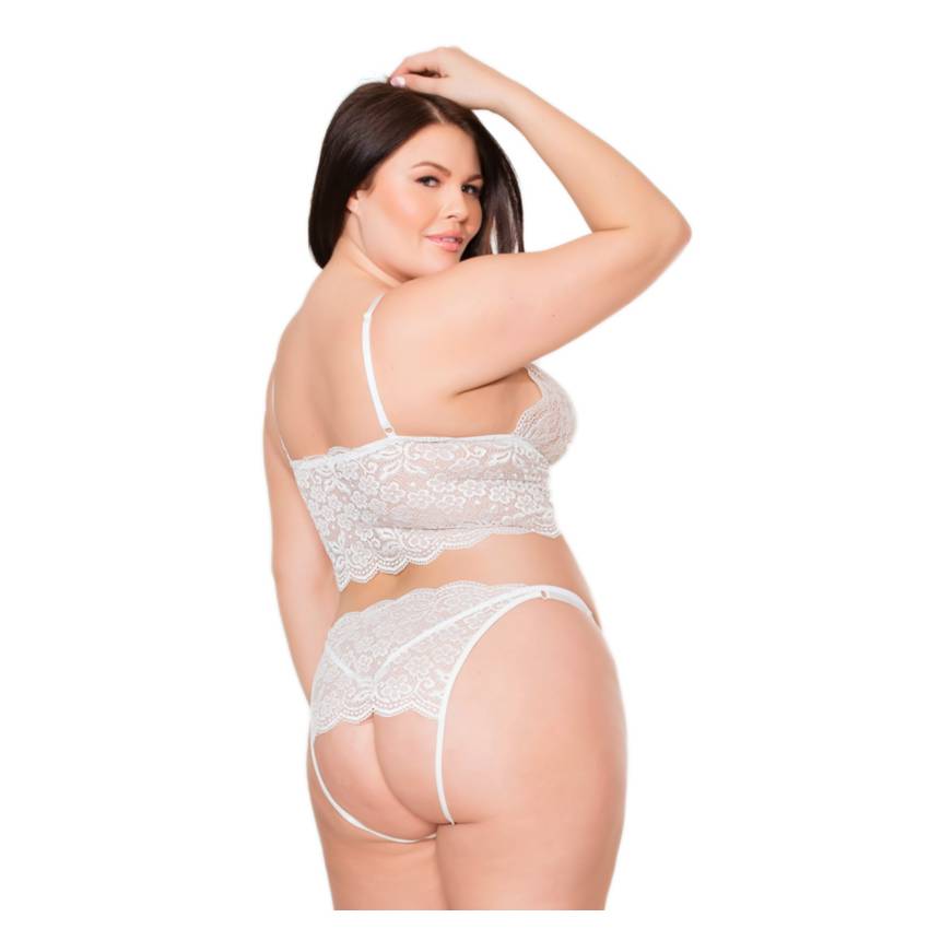 Coquette - csipkés fehérnemű szett - fehér (XL-3XL) - Image 3