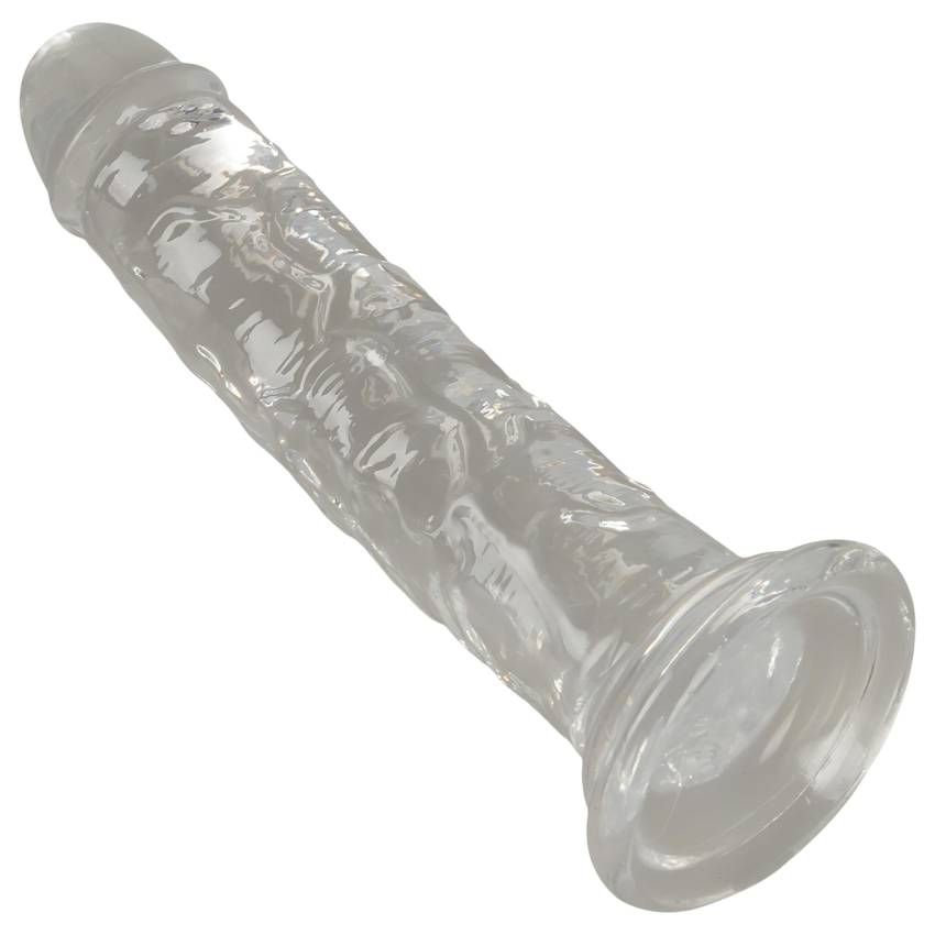 Magic Shiver - tapadótalpas dildó - 15cm (áttetsző)