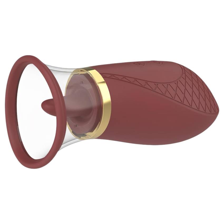 Dreamtoys Roxy - szívó-nyaló vibrátor (bordó) - Image 4
